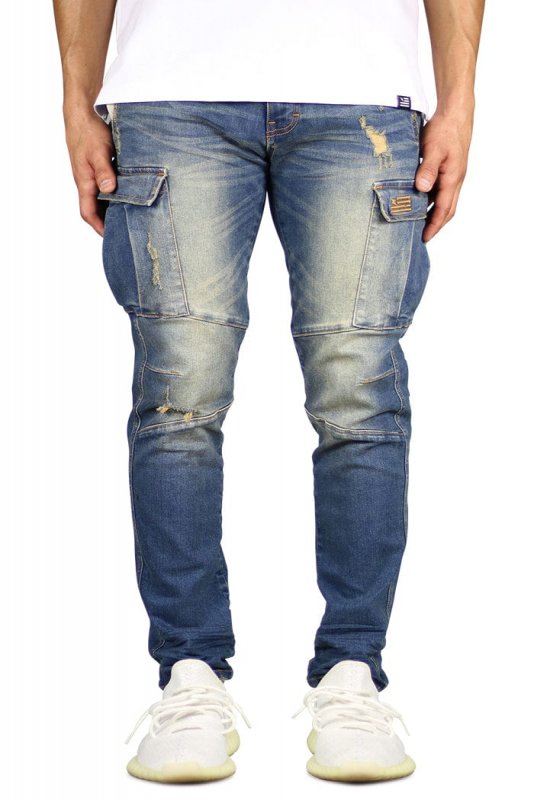 Deep Blue Cargo Jeans