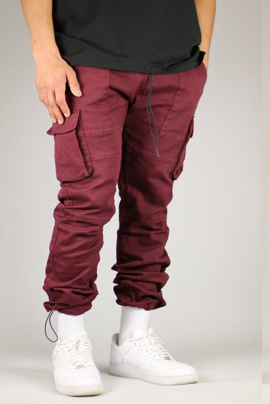 Burgundy Straight Cargo Pants