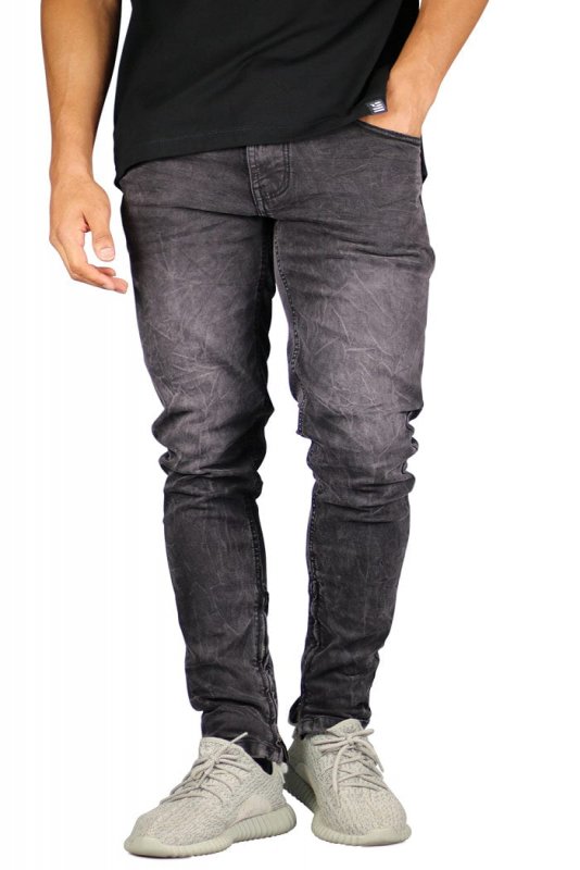 Fade Black Stack Zipper Jeans