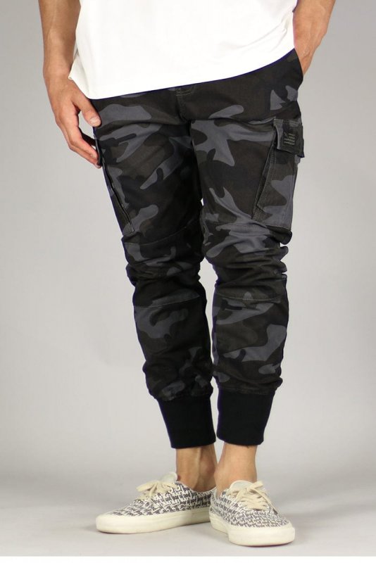 Black Camo Cargo Joggers