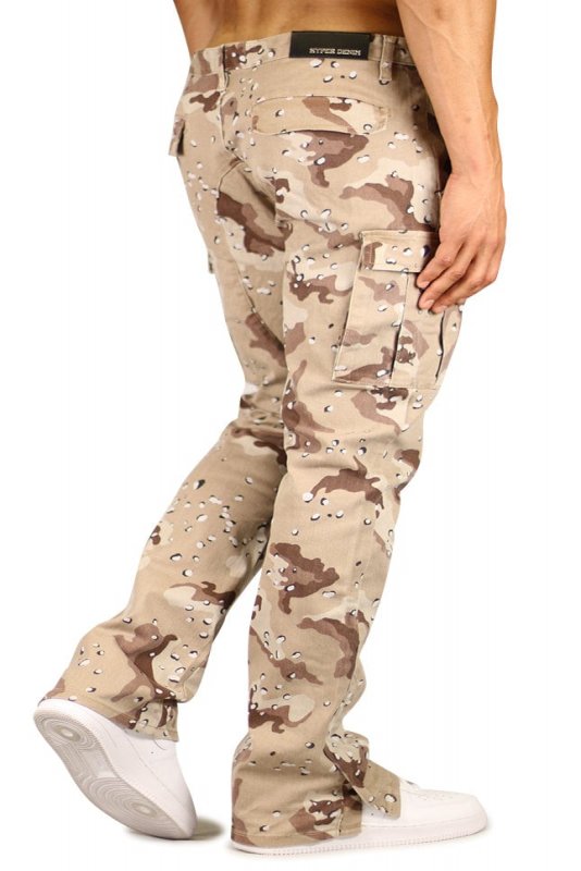 Desert Camo Flare Cargo Pants