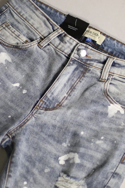 LT.Blue Rag Splatter Jeans