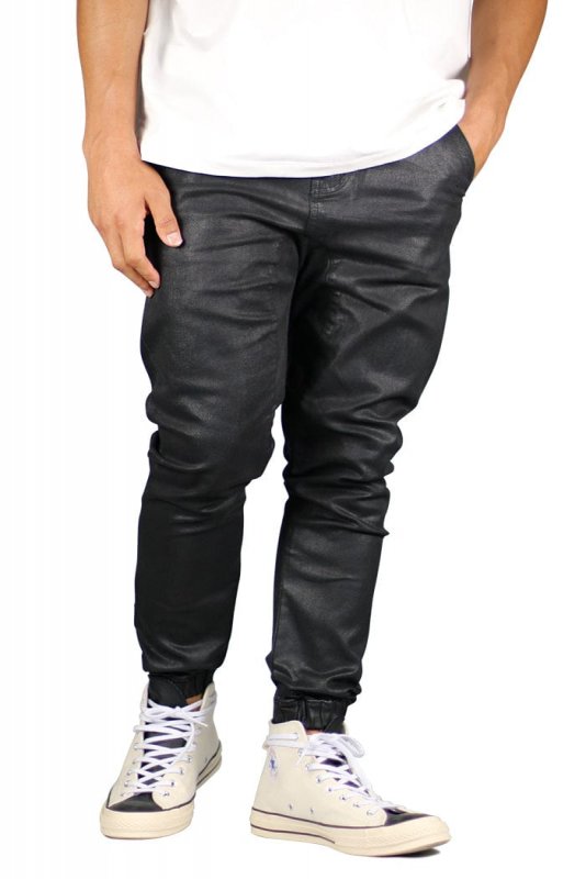 Wax Coated Denim Joggers