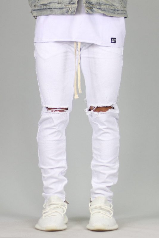 White Nate Zipper Pants
