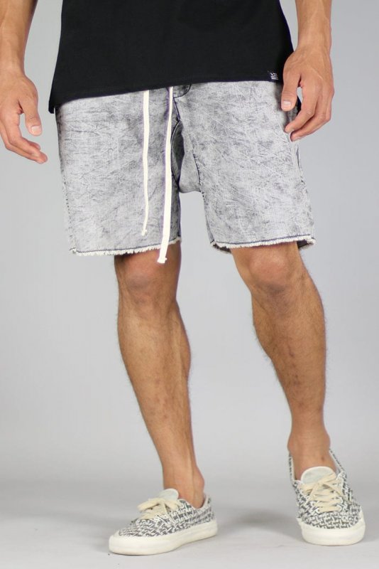 Stone Gray Drop Denim Shorts