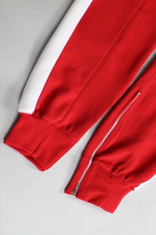 Red Track Zipper Joggers