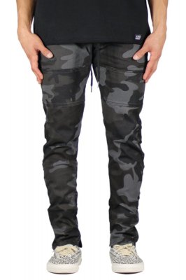 Black Camo Zipper Pants