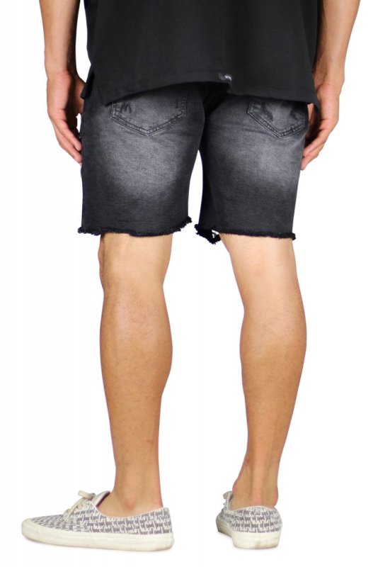 Black Thrasher Denim Shorts