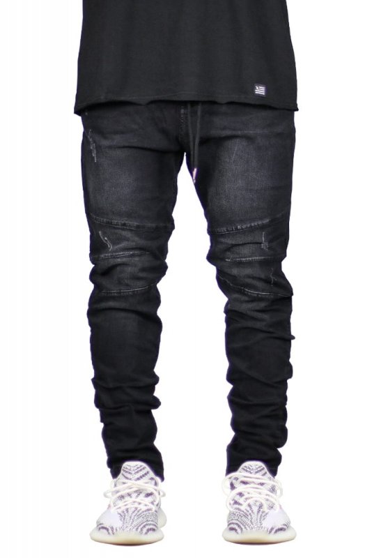 Black Gnu Zipper Jeans