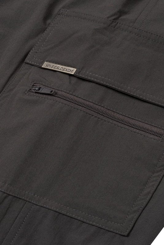 Charcoal Cool Nylon Zipper Pants