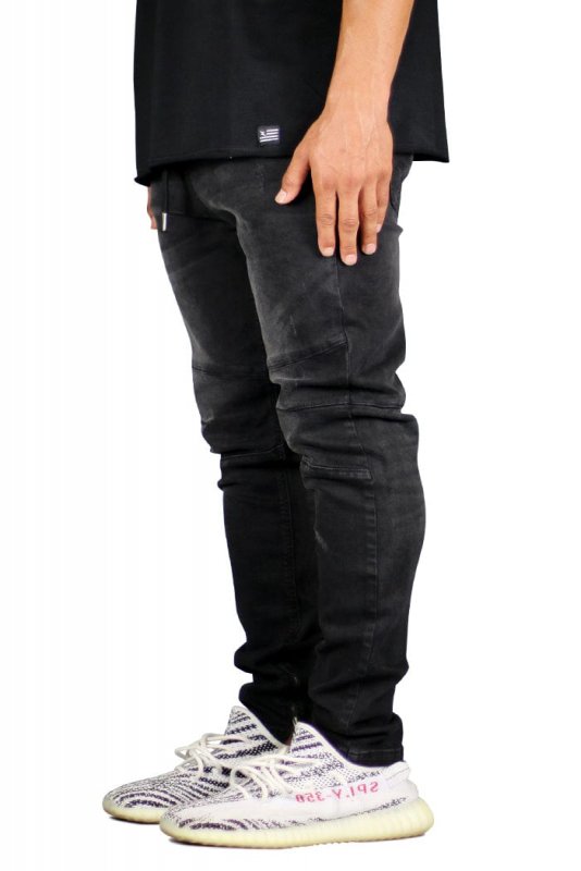 Black Gnu Zipper Jeans