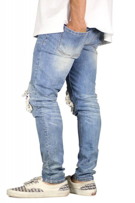 M.Blue Studded Jeans
