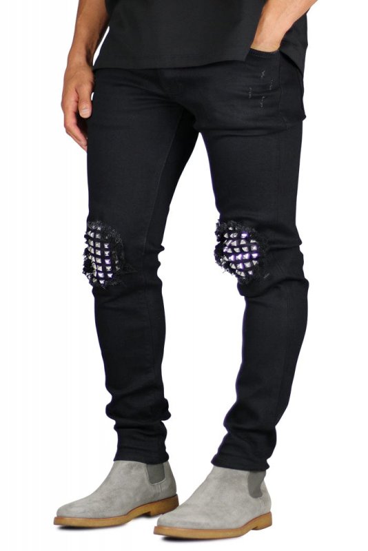 Jet Black Studded Jeans