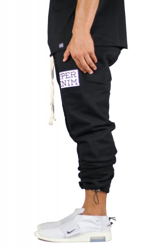 Black Cord Lock Sweat Pants