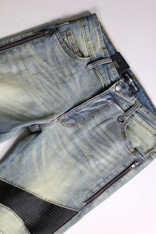 Indigo Moto Zipper Jeans