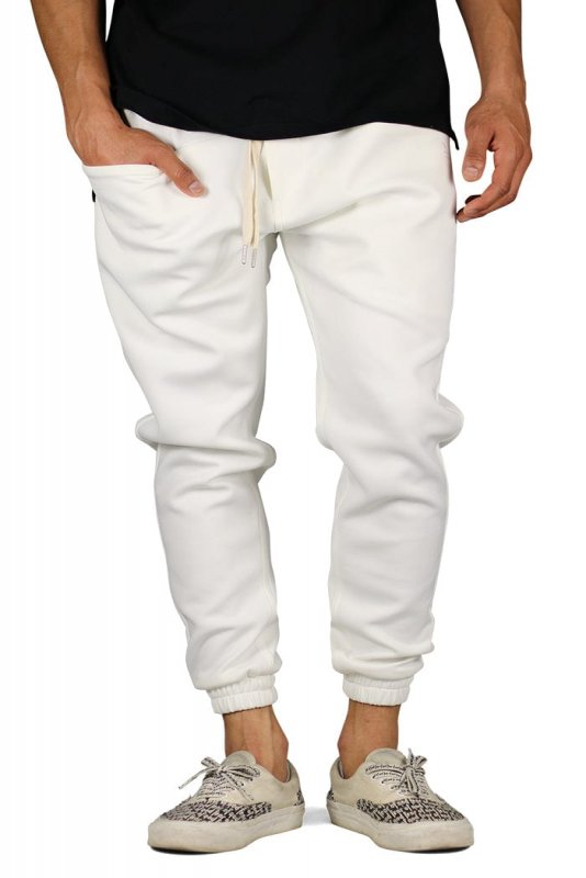 Cream White Neoprene Joggers