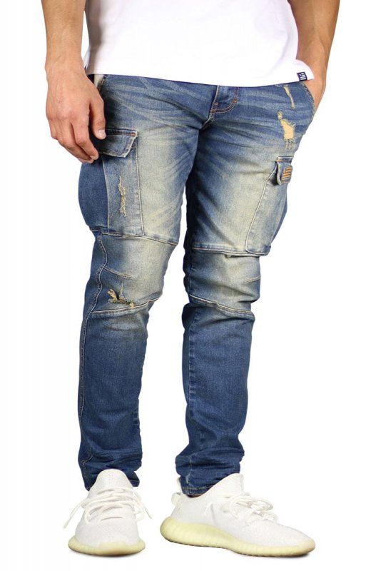 Deep Blue Cargo Jeans