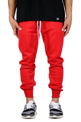 Red Track Zipper Joggers