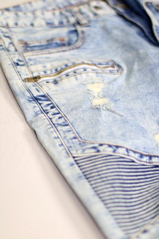 Hyper Blue Ara Biker Jeans