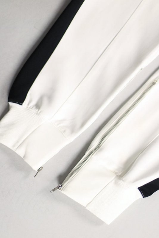 White Track Zipper Joggers