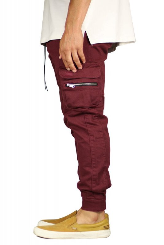 Burgundy Combat Cargo Pants