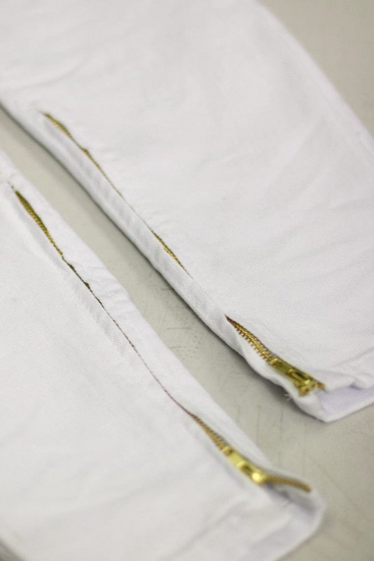 White Nate Zipper Pants