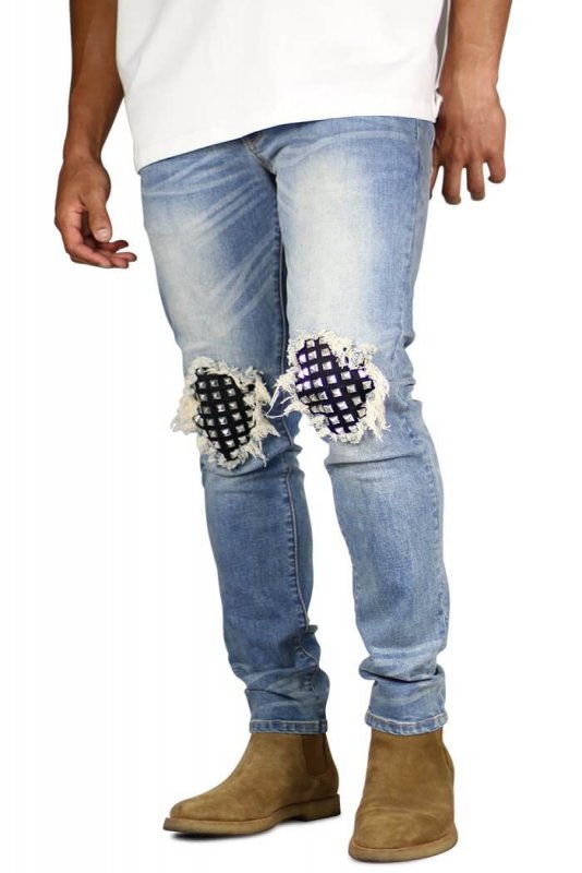 M.Blue Studded Jeans