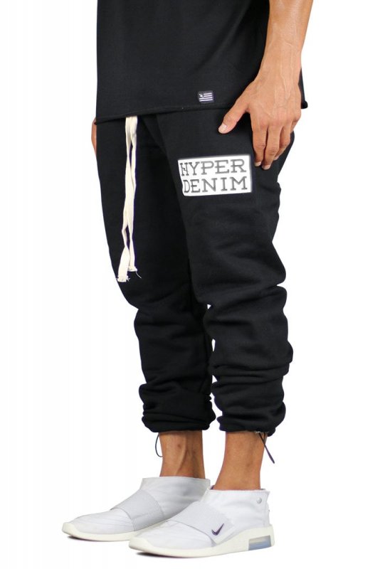 Black Cord Lock Sweat Pants