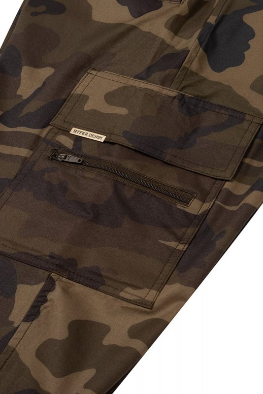 Olive Camo Cool Nylon Zipper Pants