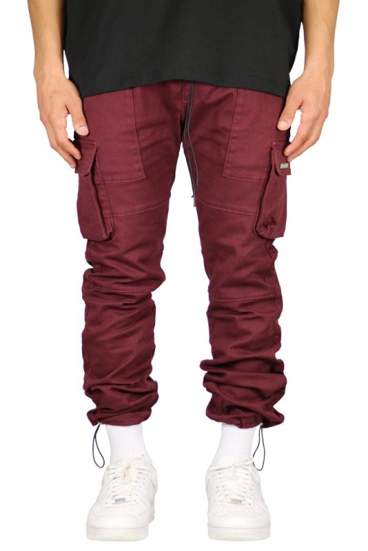 Burgundy Straight Cargo Pants