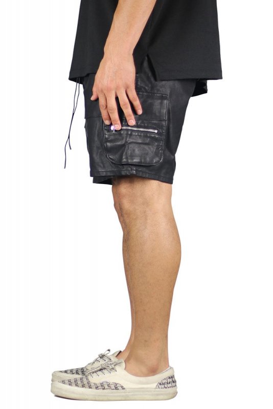 Leather Cargo Shorts