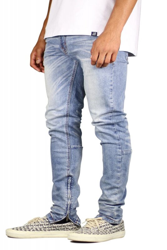 M.Blue Stack Zipper Jeans