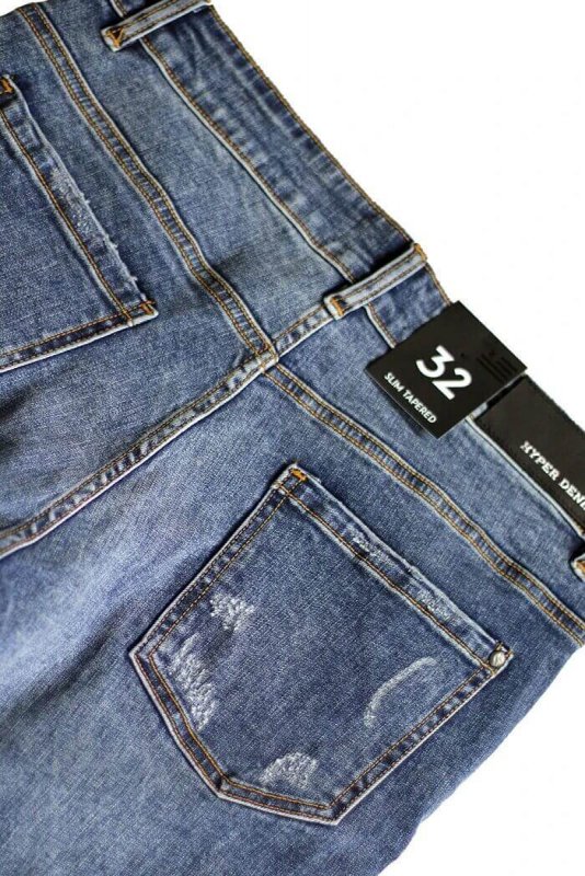M.Blue Biker Track Jeans