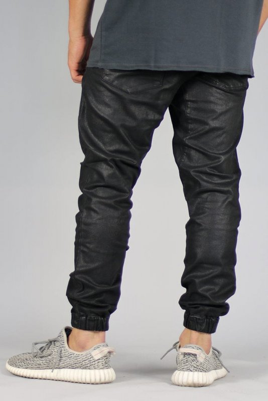 Wax Coated Denim Joggers