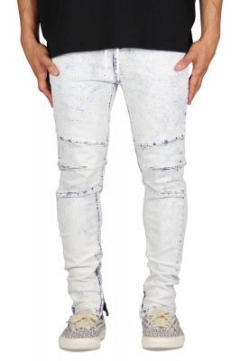 Bleach Blue Gnu Zipper Jeans
