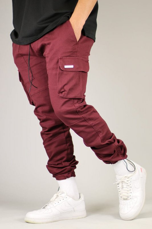 Burgundy Straight Cargo Pants