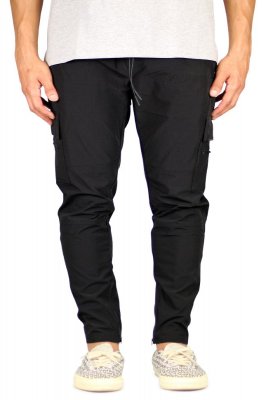 Black Cool Nylon Zipper Pants