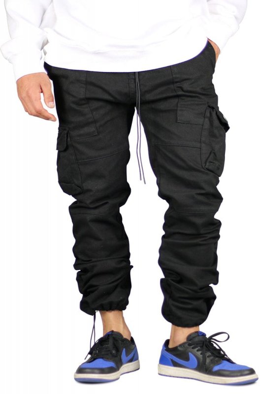Black Straight Cargo Pants