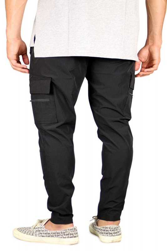 Black Cool Nylon Zipper Pants
