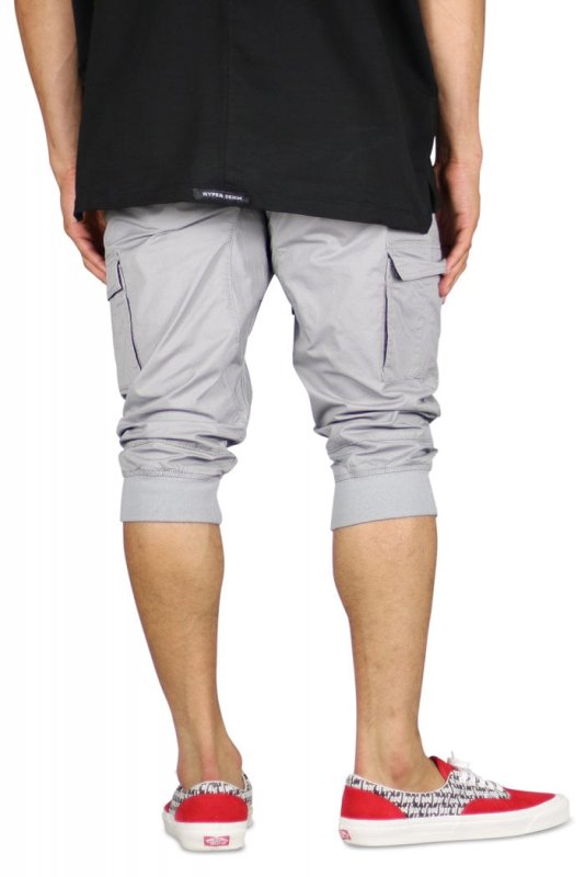 Gray Cargo Jogger Shorts