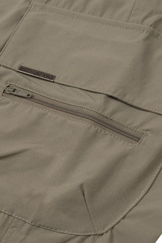 Taupe Cool Nylon Cargo Pants