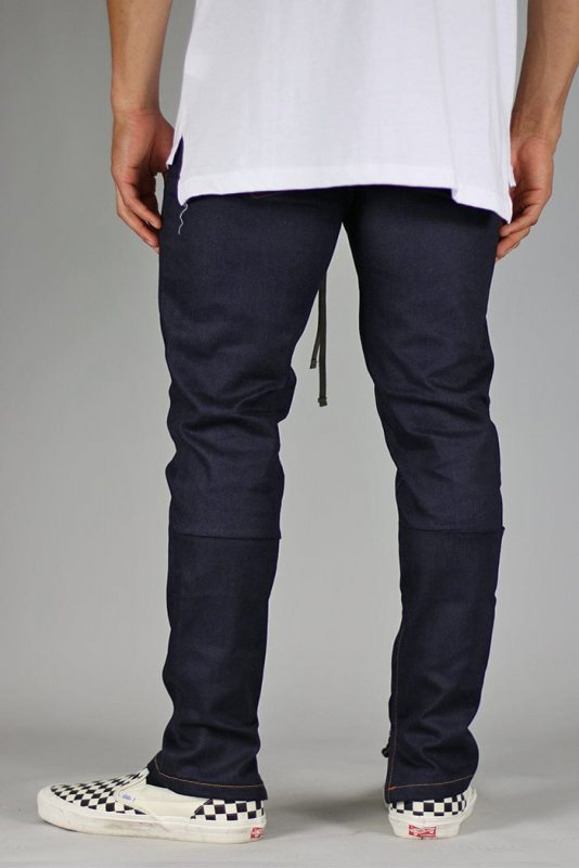 Raw Indigo Stack Zipper Jeans