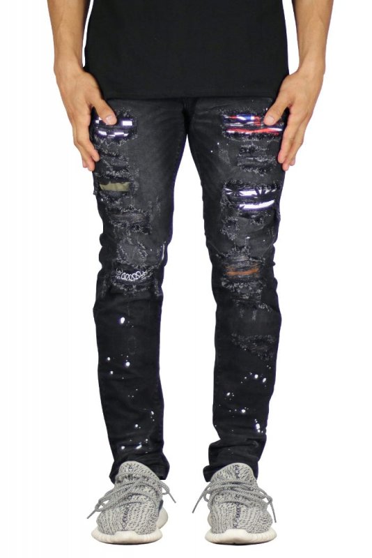 Black Patch Jeans