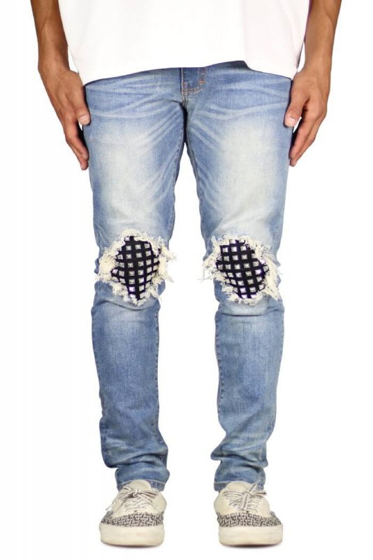 M.Blue Studded Jeans