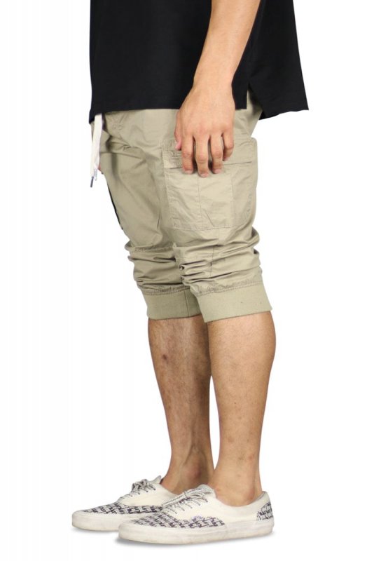 Khaki Cargo Jogger Shorts