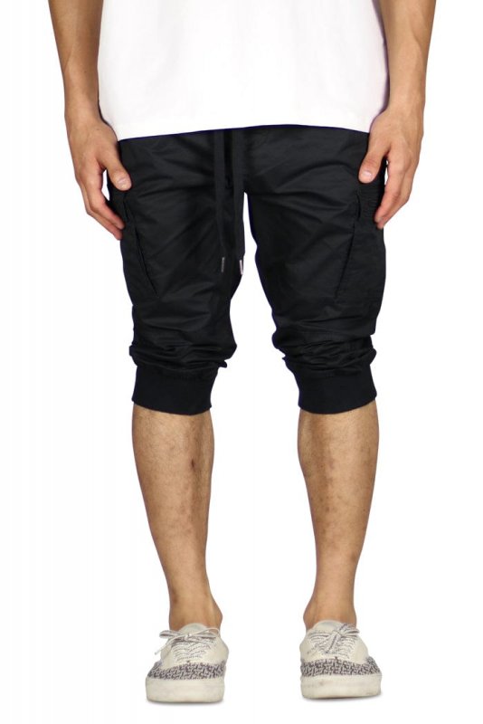 Black Cargo Jogger Shorts