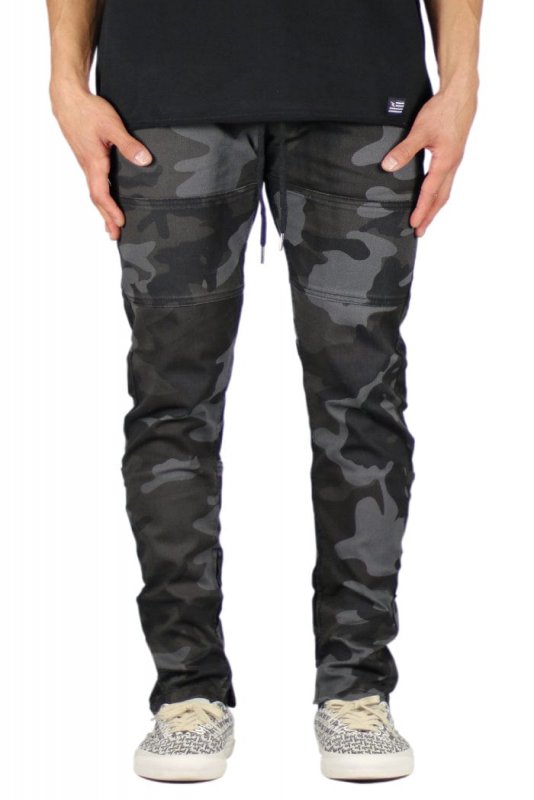 Black Camo Zipper Pants