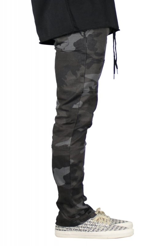Black Camo Zipper Pants