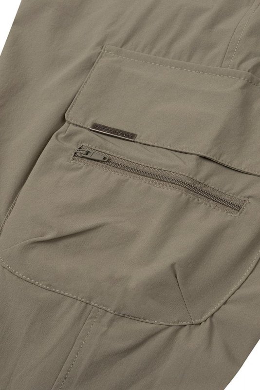 Taupe Cool Nylon Cargo Pants