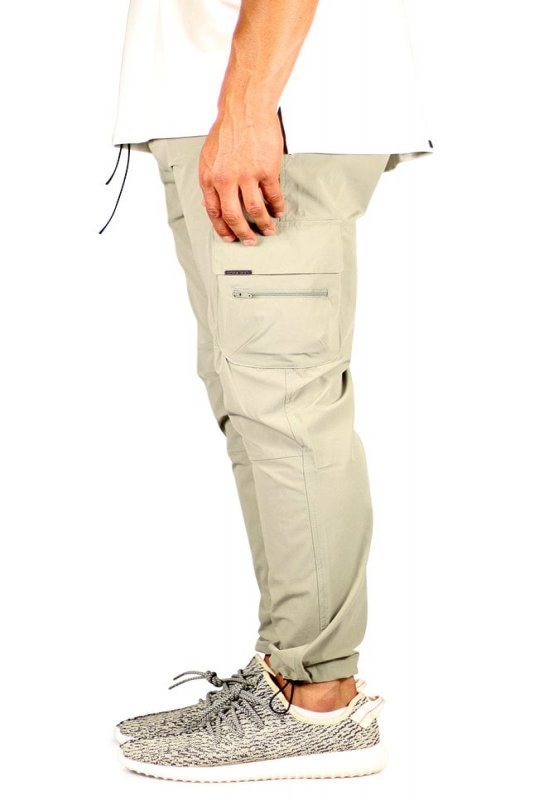 Taupe Cool Nylon Cargo Pants